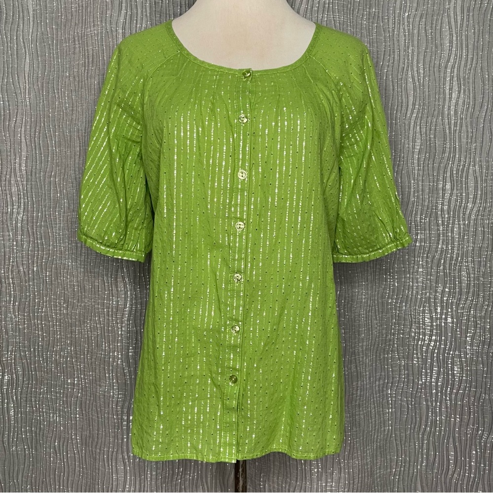 Chico’s Metallic Thread Button Down - image 1